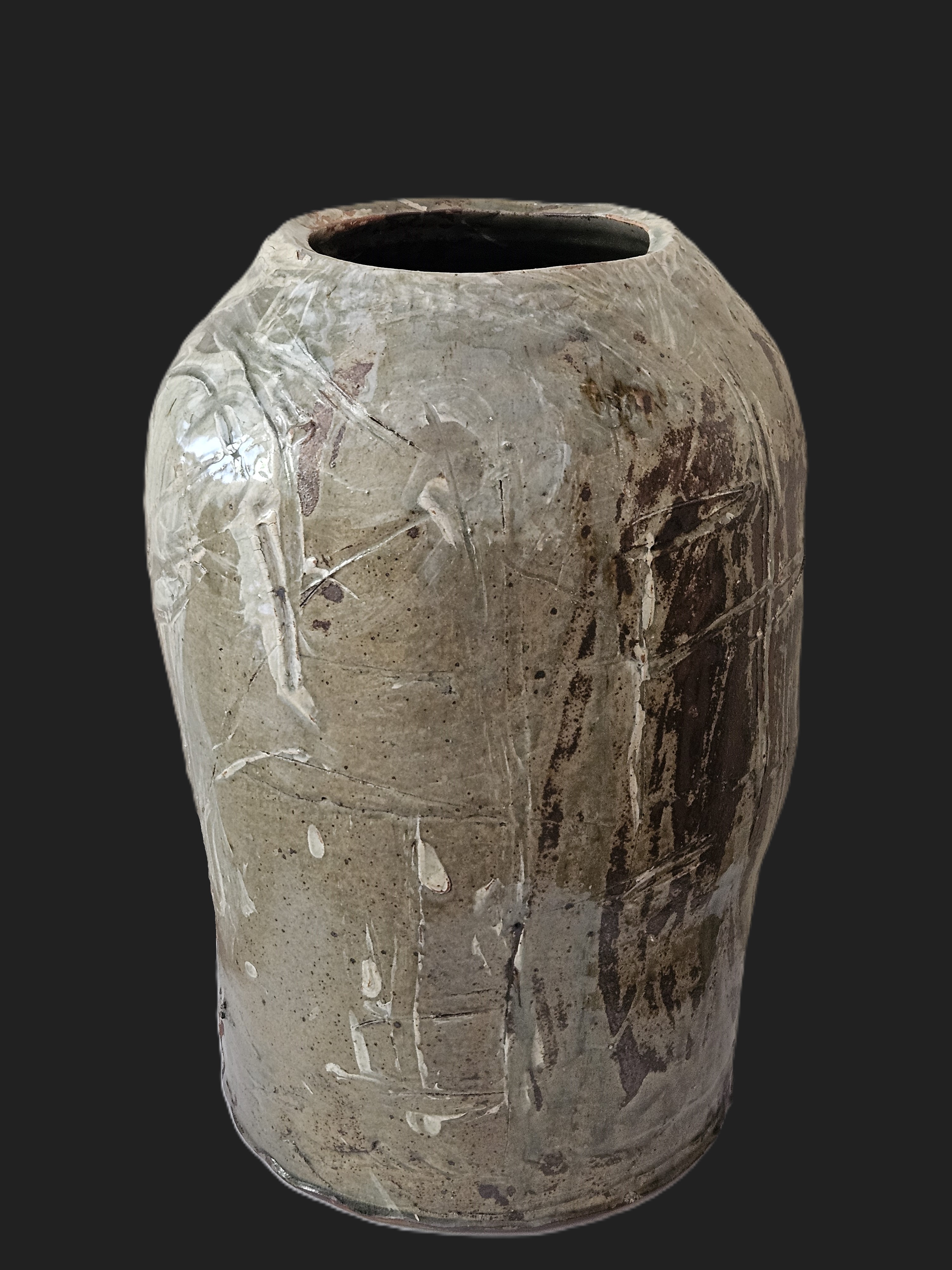 粉靑大壺(분청대호), 1999, 산청토, 옹기토, 49×32cm