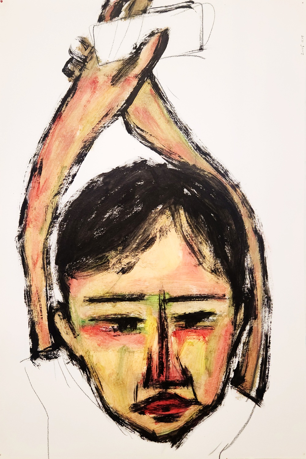 서현규, 벌, 2025, 46.9x31.6cm, 종이에 유채