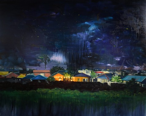  전기숙, 축제의 밤1, 2023, oil on canvas, 130x162cm 