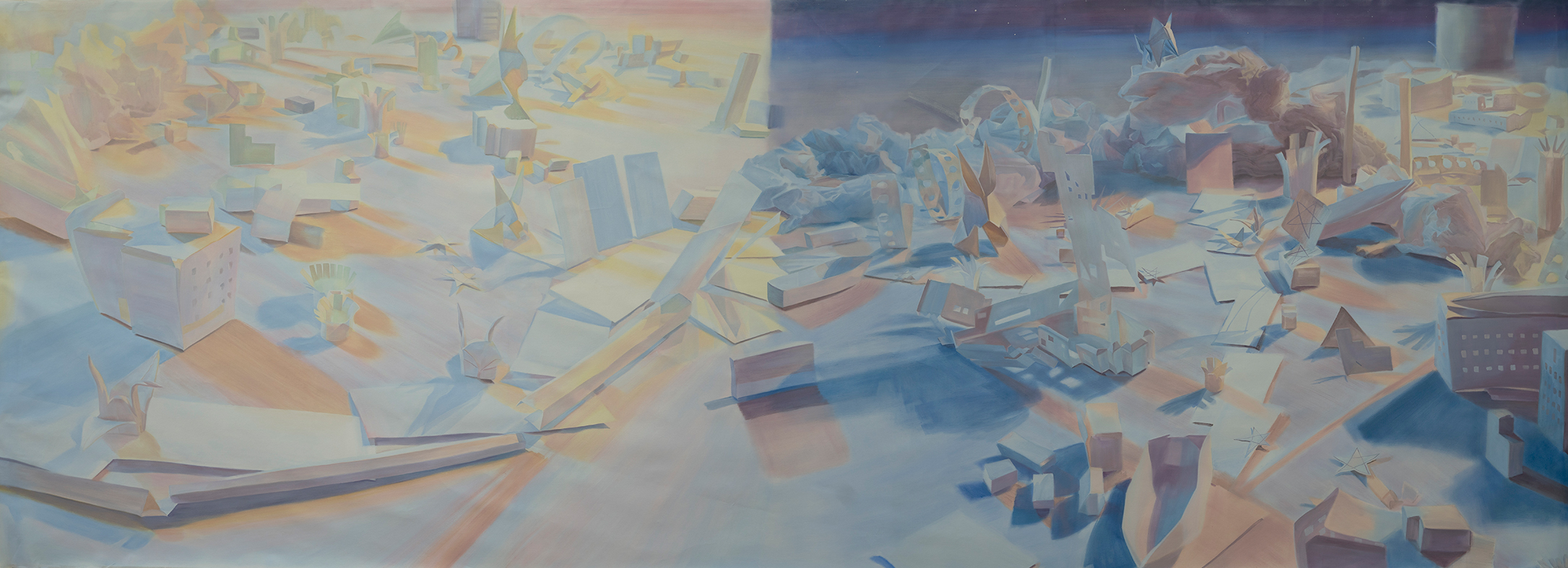 돌출된 전경1, oil on canvas, 144x430 cm, 2023