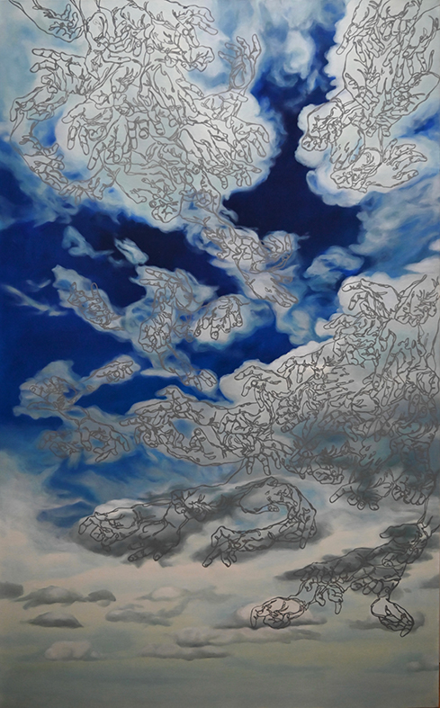 소란 III, 116.8x72.7cm, oil and marker painting on canvas, 2023